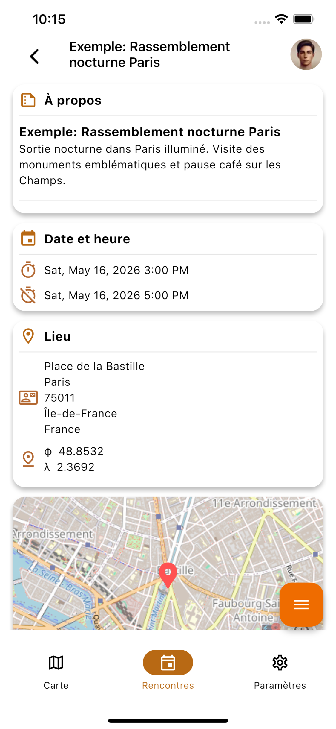 Moto Club Hub app screenshot showing the mobile interface